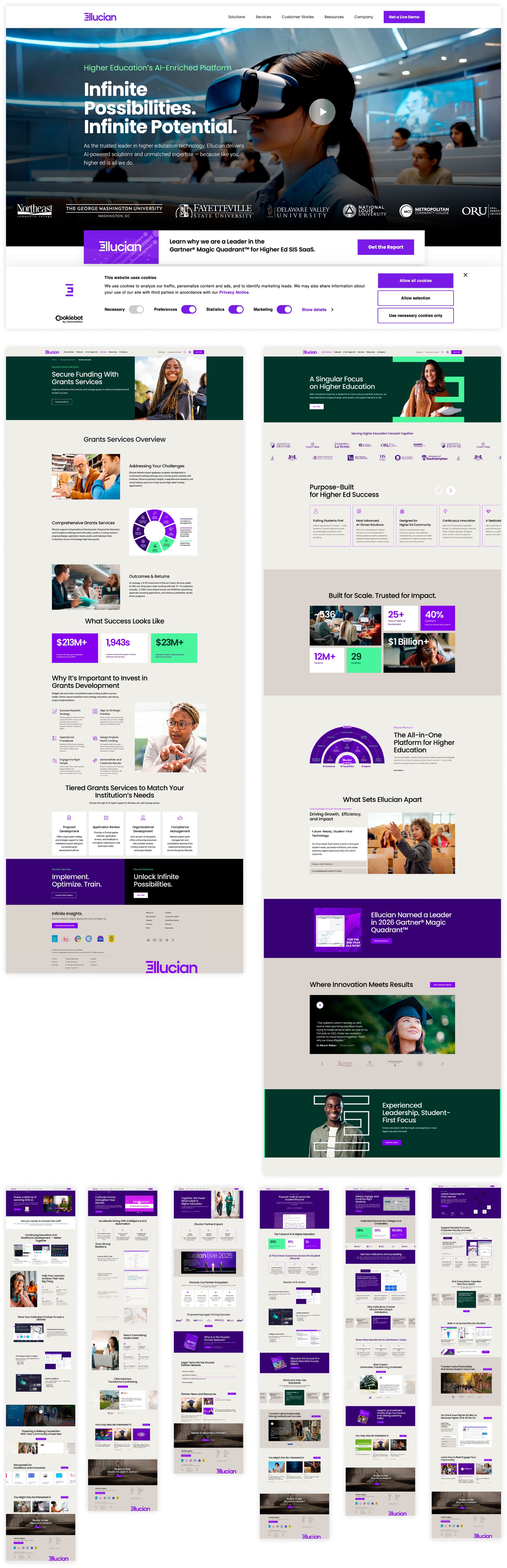 Visual design of final pages at launch