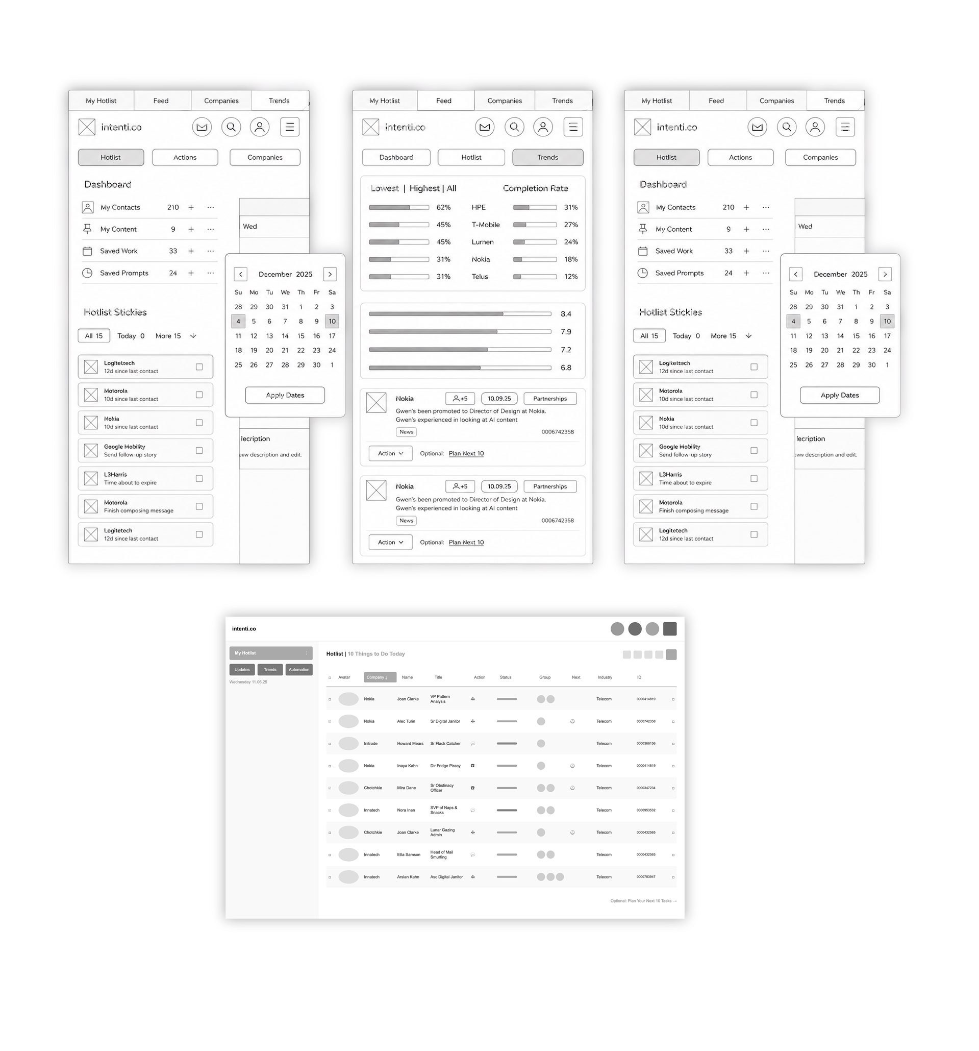 Early wireframe exploration