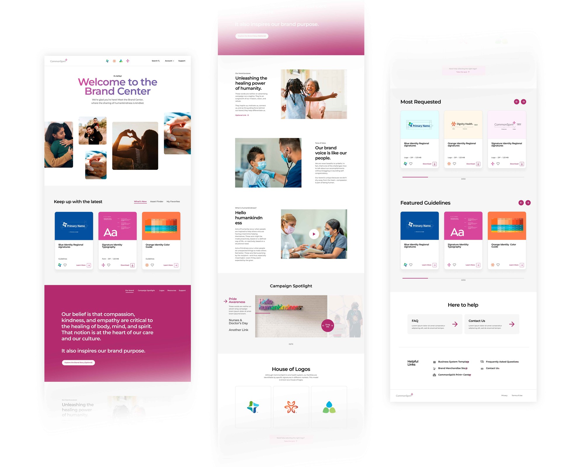 Brand center design system pages