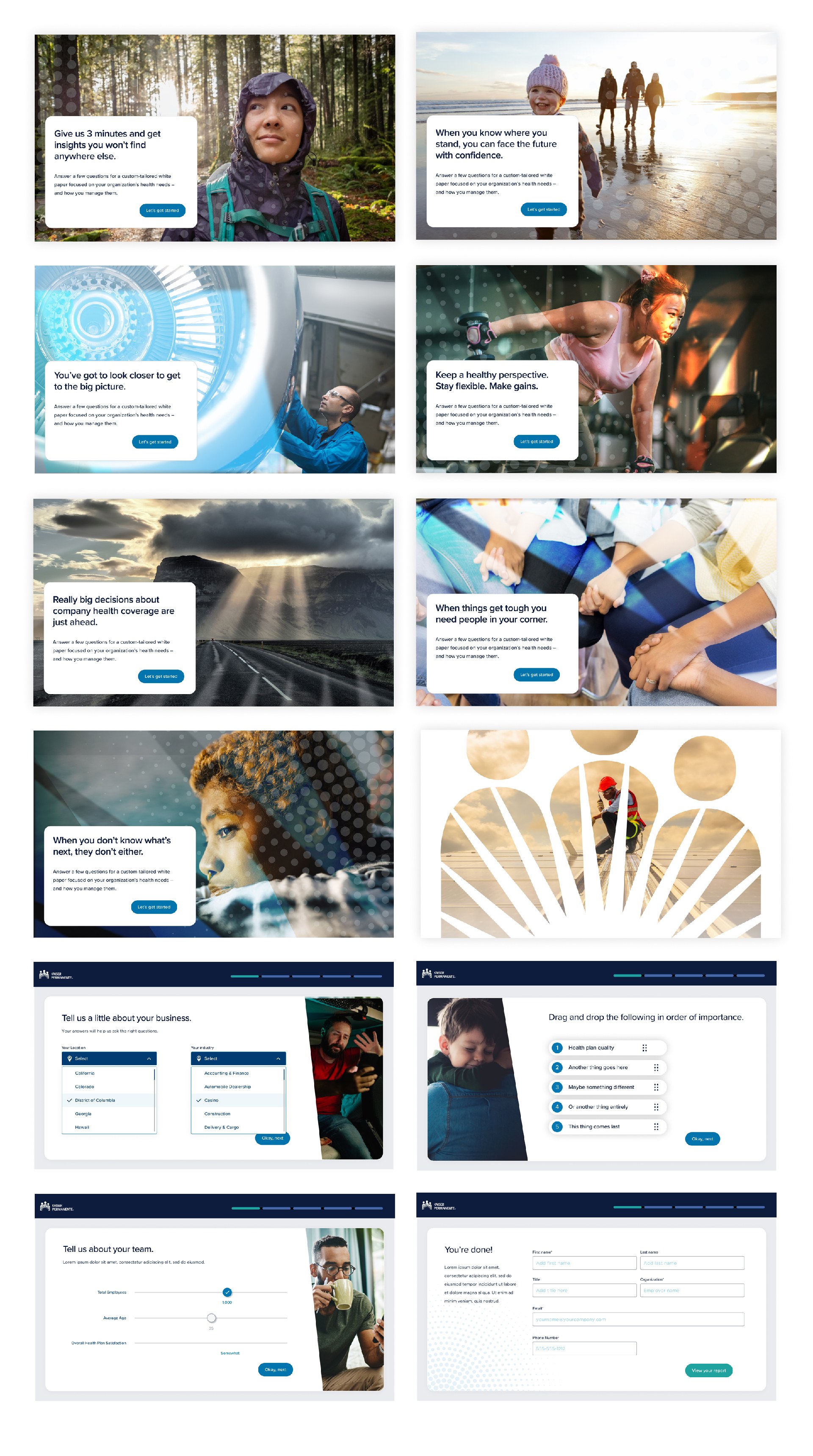 Content, imagery, and interface work across touchpoints