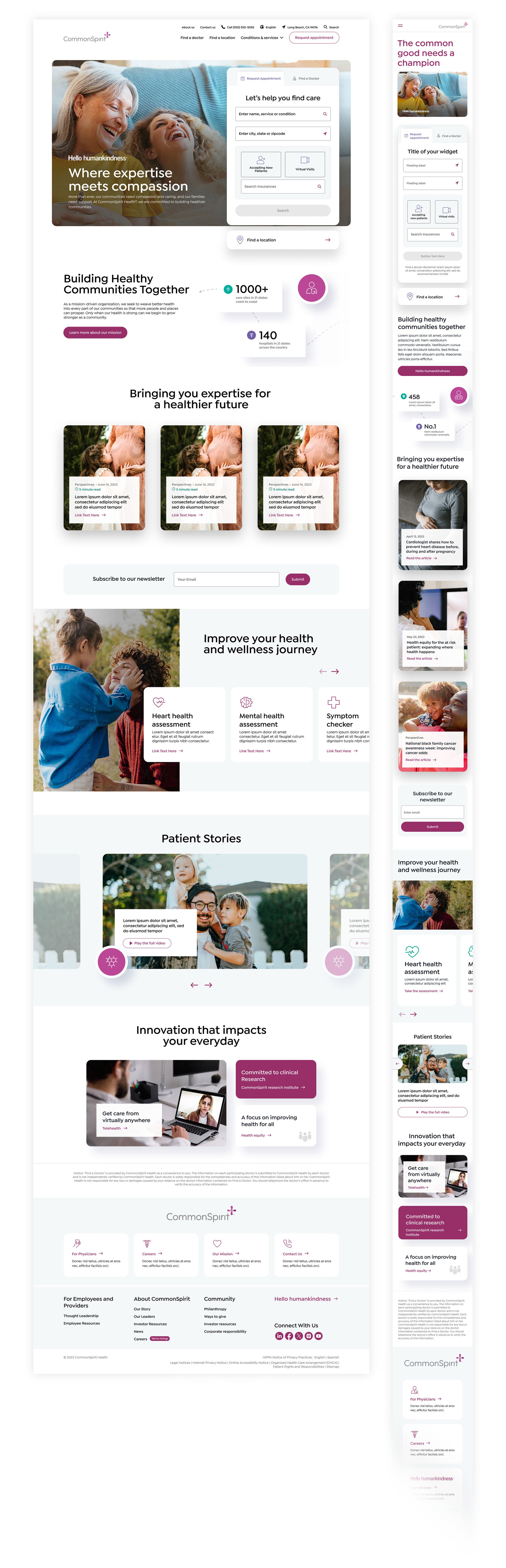 Relaunched homepage